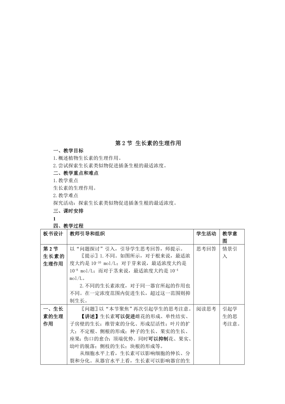 3.2生长素的生理作用教学设计张冬妹教学文档.doc_第1页