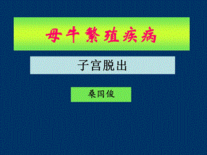 桑国俊母牛繁殖疾病子宫脱出名师编辑PPT课件.ppt