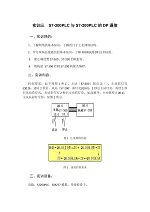 实训三--S7-300PLC与S7-200PLCDP通信.docx