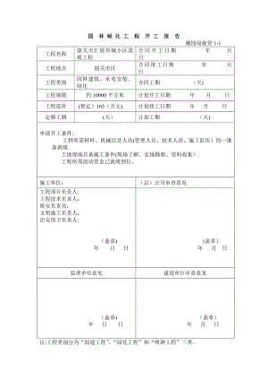 小区景观工程园林绿化资料表格.doc