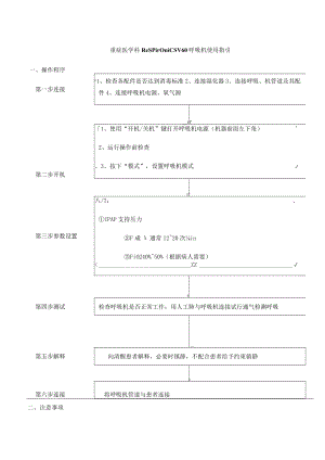 重症医学科Respironics V60呼吸机使用指引.docx