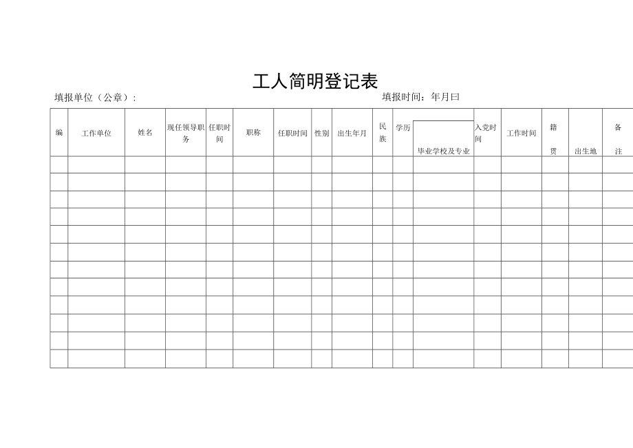 工人简明登记表.docx_第1页