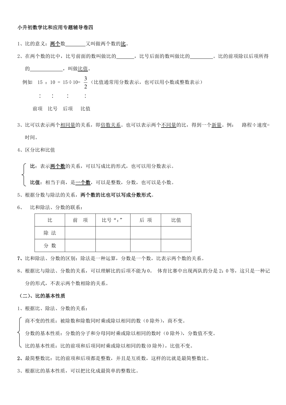 小升初比和比例专题训练卷.doc_第1页