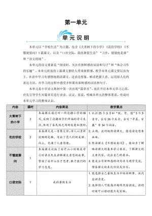 部编版三年级上册语文【第一单元】全单元教案完整版.doc