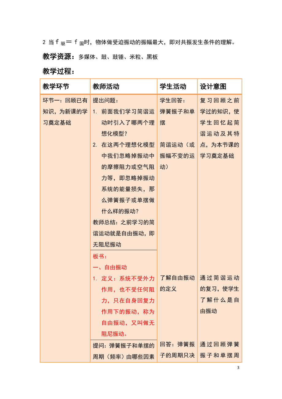 阻尼振动_受迫振动教学设计.docx_第3页