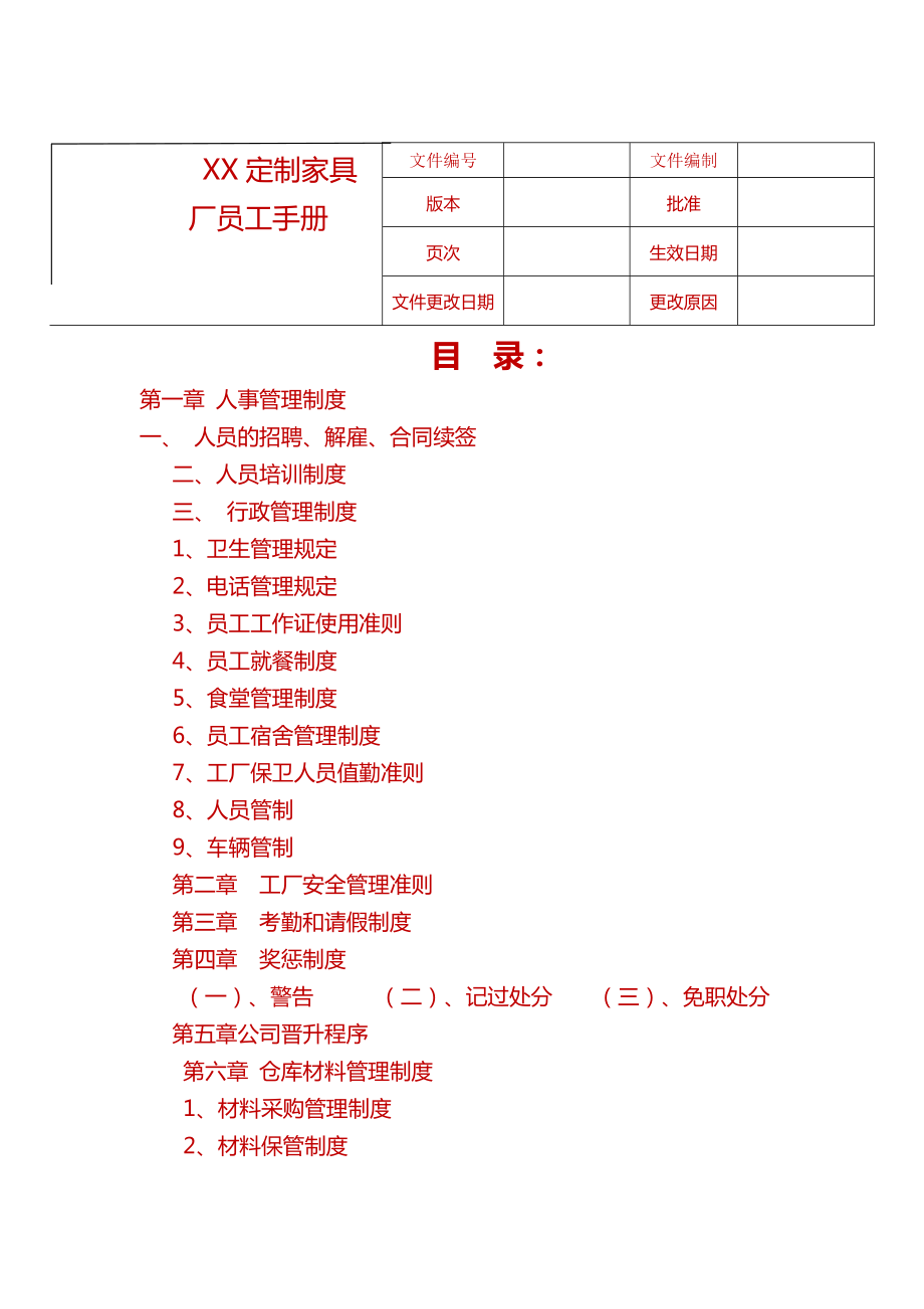 定制家具厂员工手册.doc_第1页