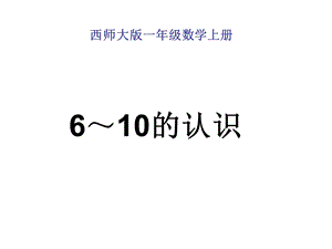 小学一年级数学上册6～10的认识.ppt