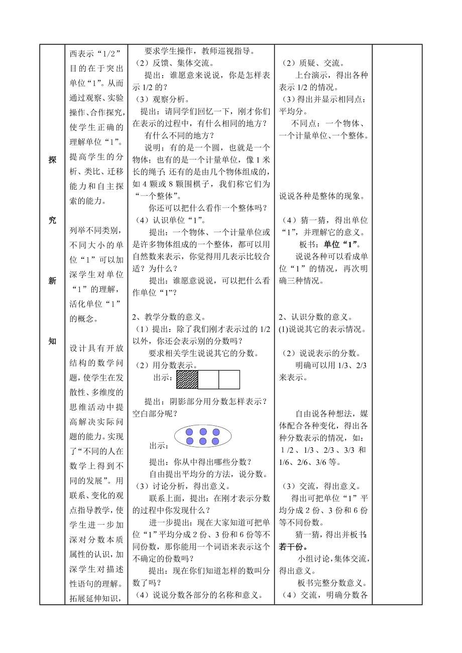 小学数学第十册《分数的意义》教案.doc_第2页