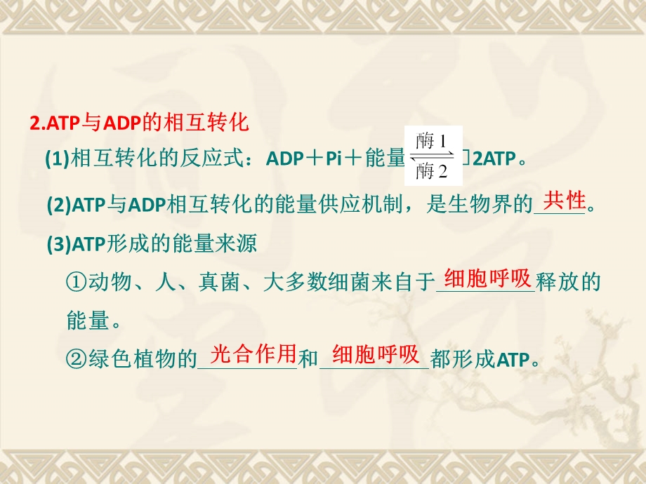 高考生物一轮复习同步课件必修1：第五章第3节细胞的能量“通货”—ATPATP的主要来源—细胞呼PPT文档资料.ppt_第2页