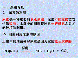 高考生物总复习重点精品课件：土壤中分解尿素的细菌的分离与计数3人教版选修1PPT课件.ppt