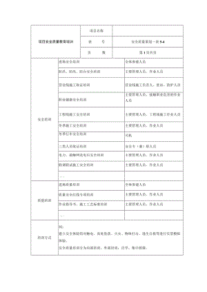 项目安全质量教育培训.docx