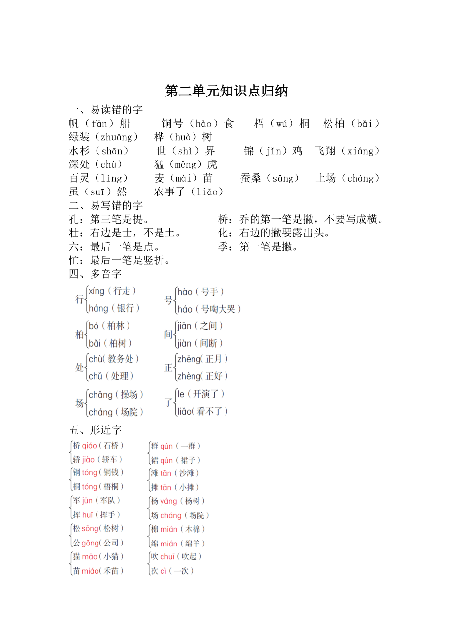 部编版二年级上册语文单元知识点归纳.doc_第3页