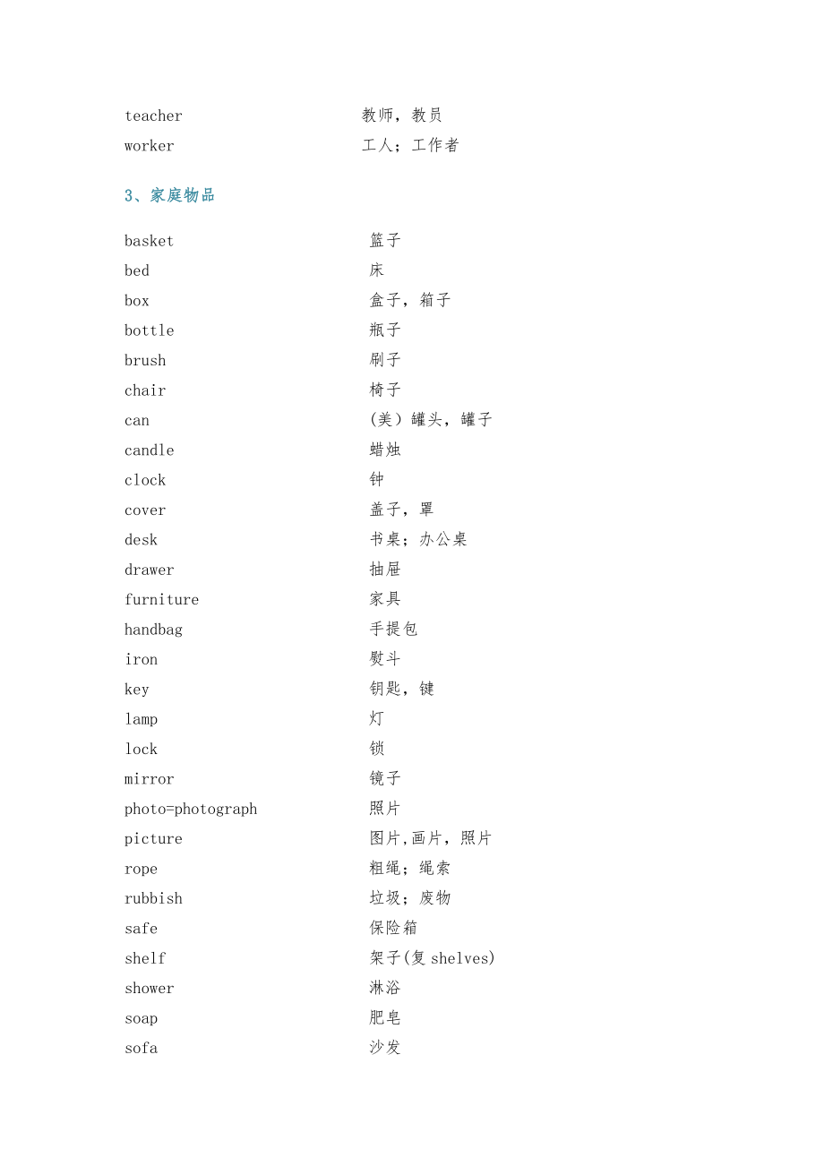 小升初英语1600个词汇分类速记表.doc_第3页