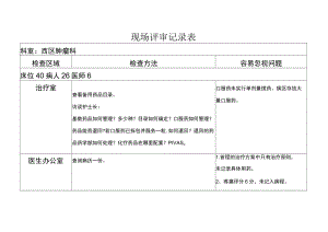 等级医院评审医疗组专家现场评审肿瘤科记录表.docx