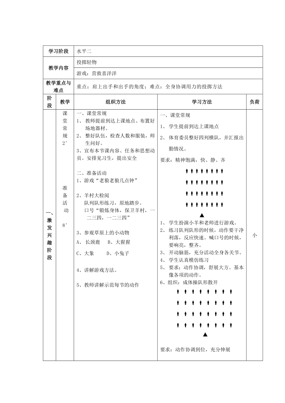 小学体育水平二投掷课说课稿及教案新部编本.doc_第2页