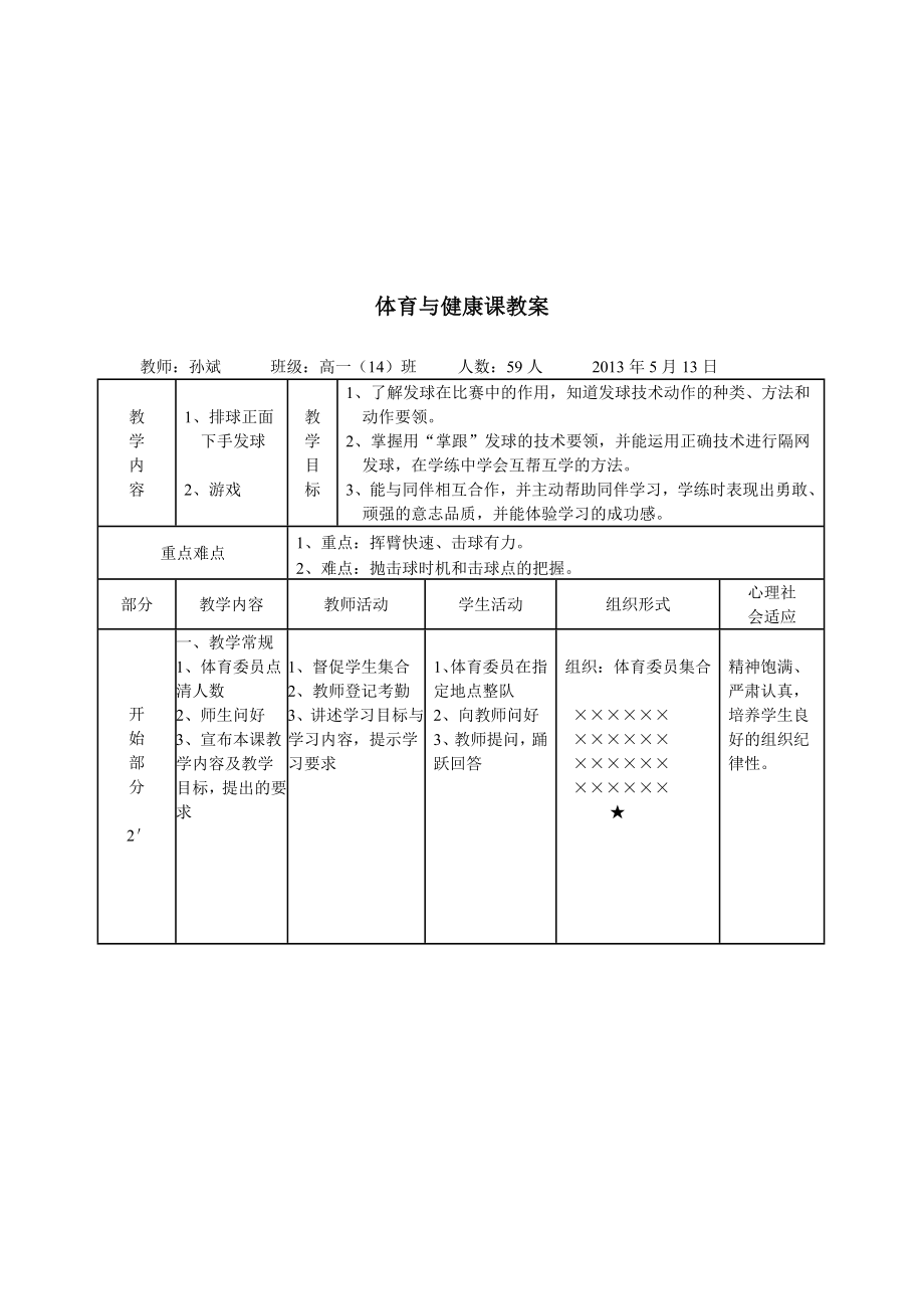 .5.13排球正面下手发球课教案设计教学文档_第3页