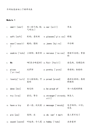 外研版英语八年级下册单词表带音标.doc