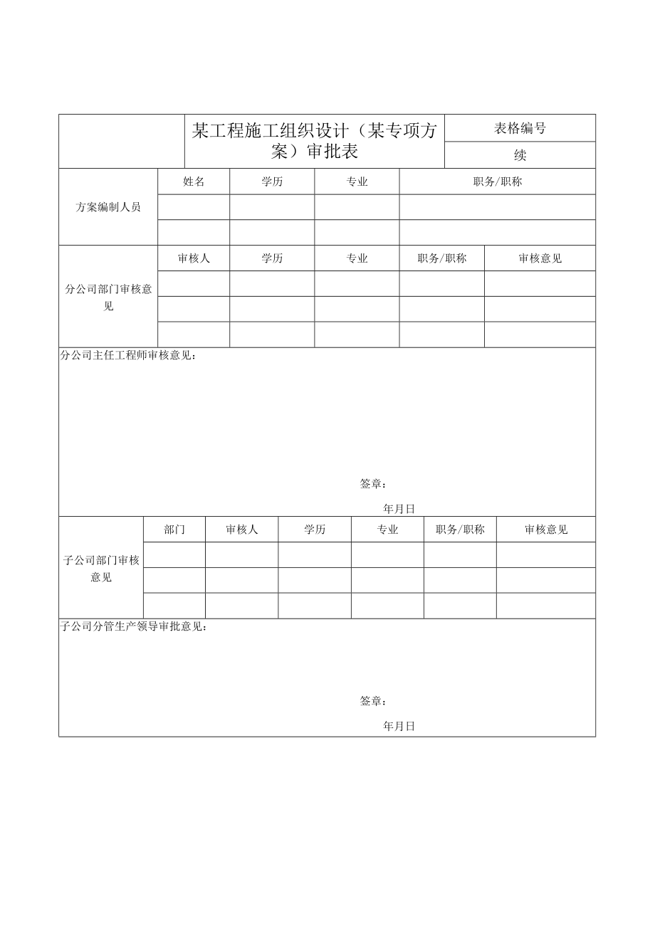 某工程施工组织设计（某专项方案）审批表.docx_第3页