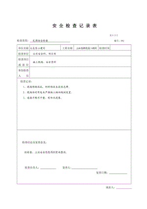 [表格类模板]安全检查记录表.doc