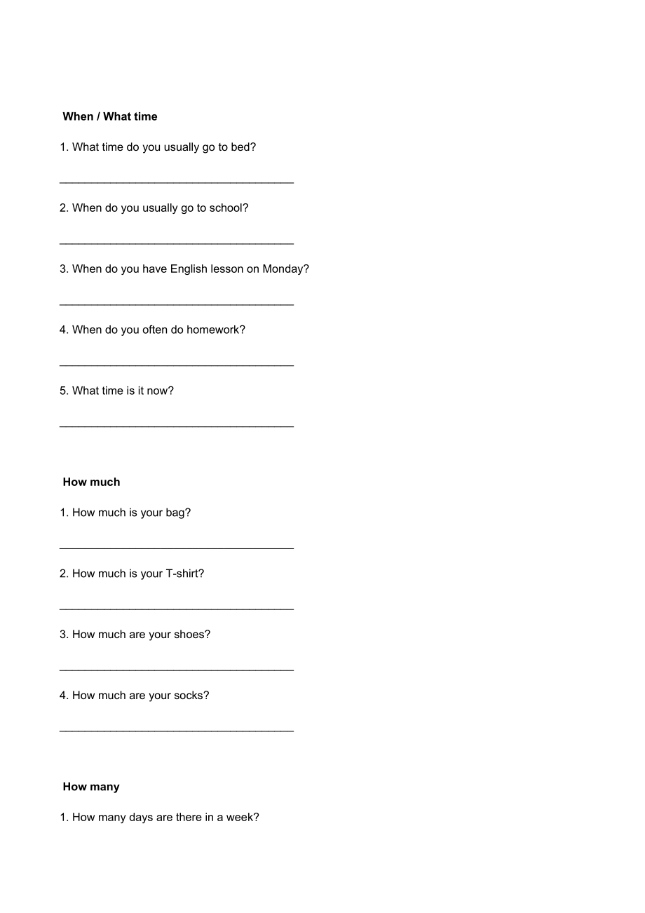 小学四年级英语专题练习按实际情况回答问题阅读理解和写作训练.docx_第3页