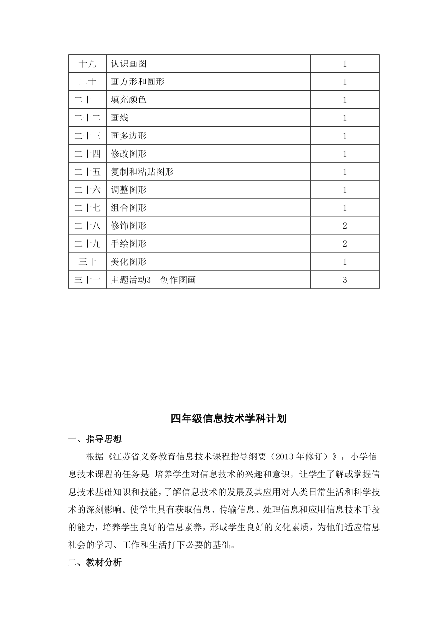 小学信息技术3到6年级教学计划49172精编版.doc_第3页