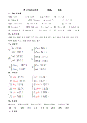 部编人教版二年级语文上册全册单元知识总结.doc