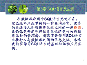 [PPT制作技巧]第五章 SQL语言及应用.ppt