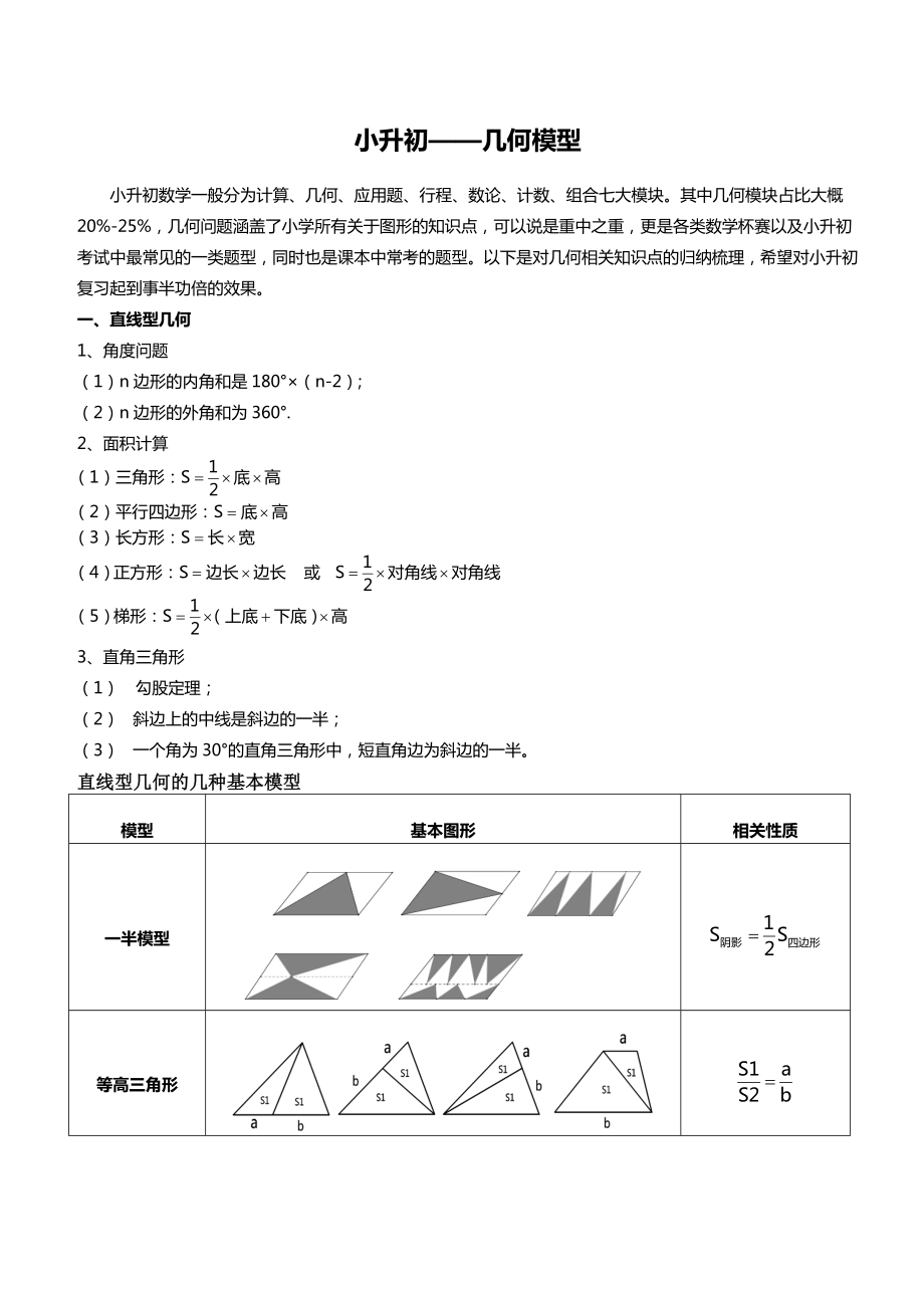 小升初-几何模块详解精编版.doc_第1页