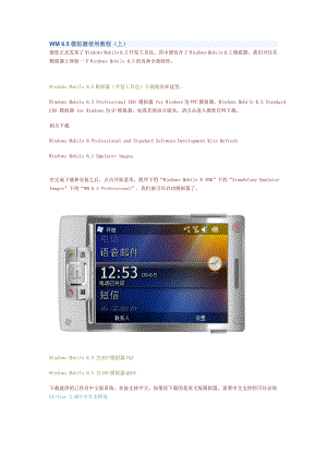 [电脑基础知识]WM65模拟器教程上中下.doc