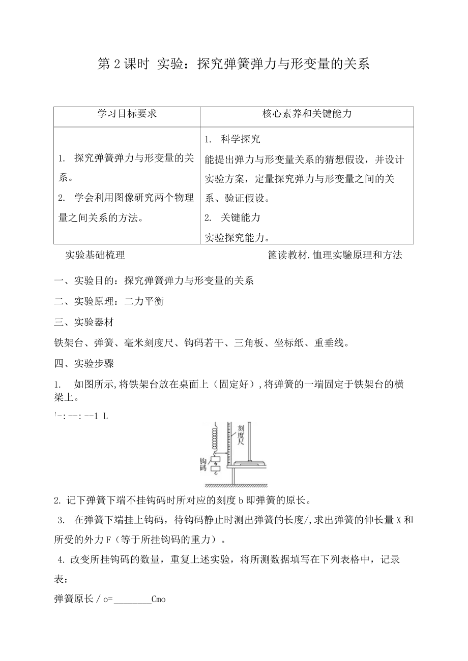 实验：探究弹簧弹力与形变量关系.docx_第1页