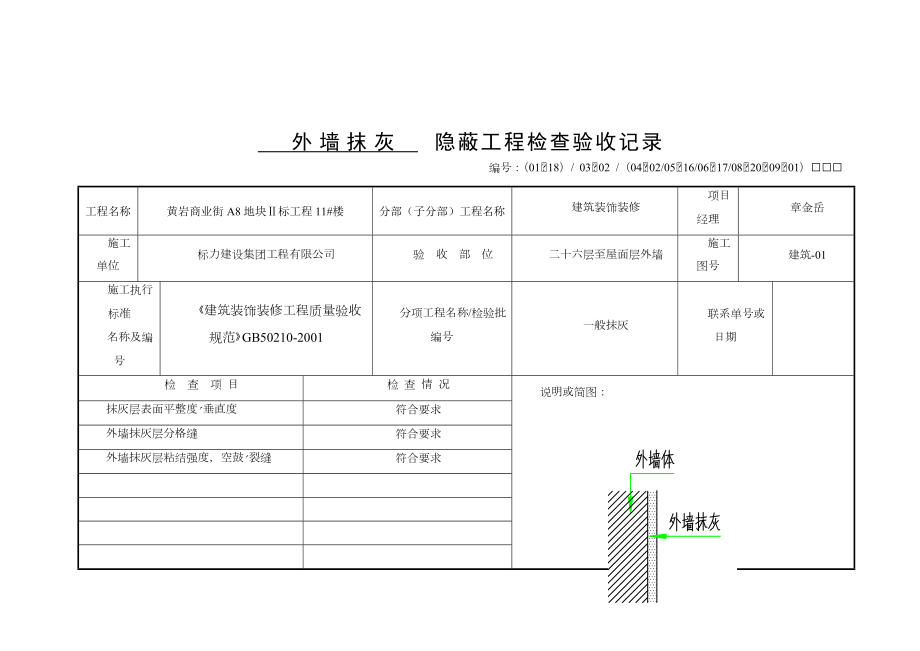 外墙抹灰隐蔽工程验收记录.doc_第1页