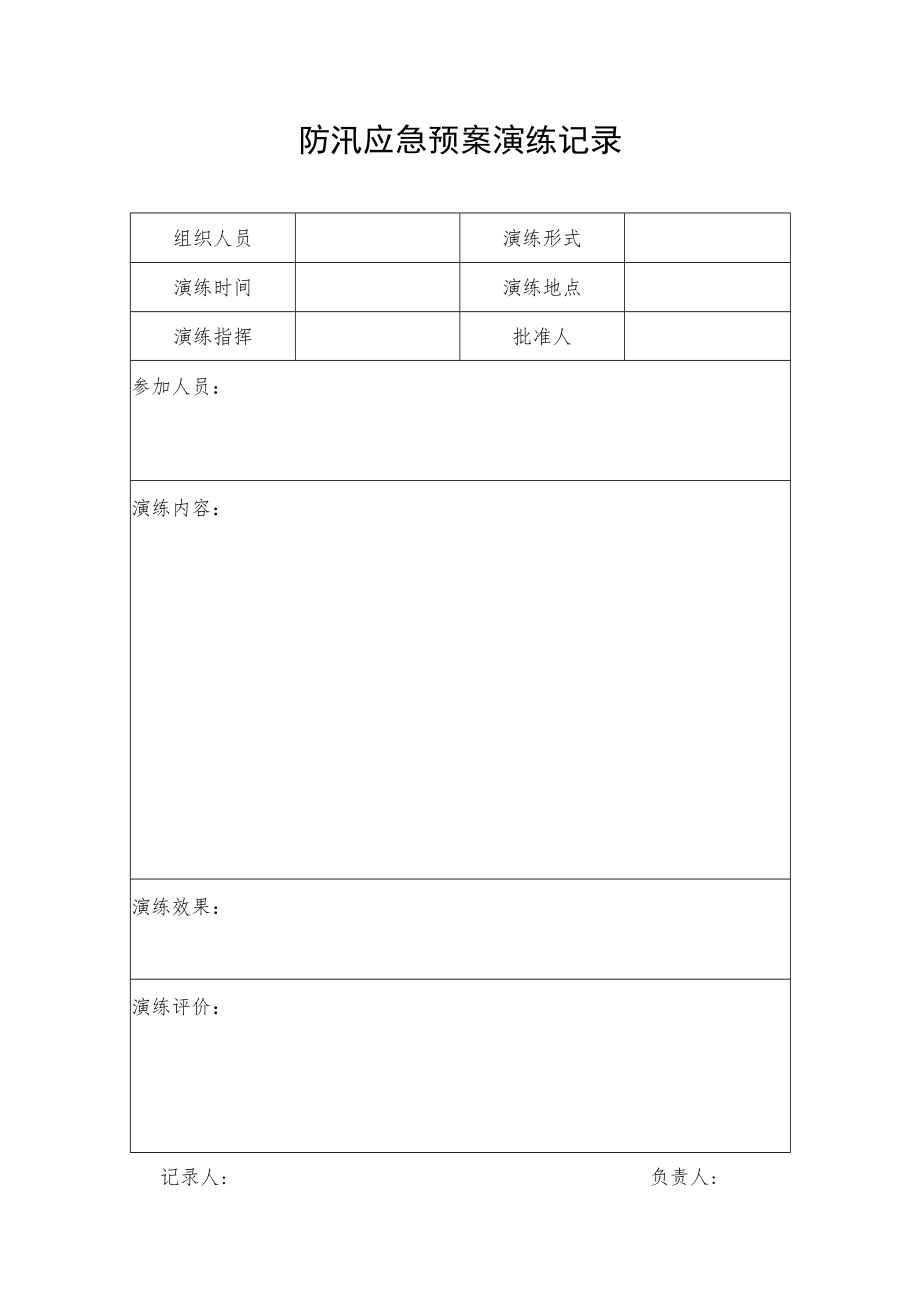 防汛应急预案演练记录表.docx_第1页