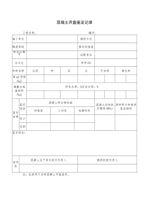 混凝土开盘鉴定记录.docx