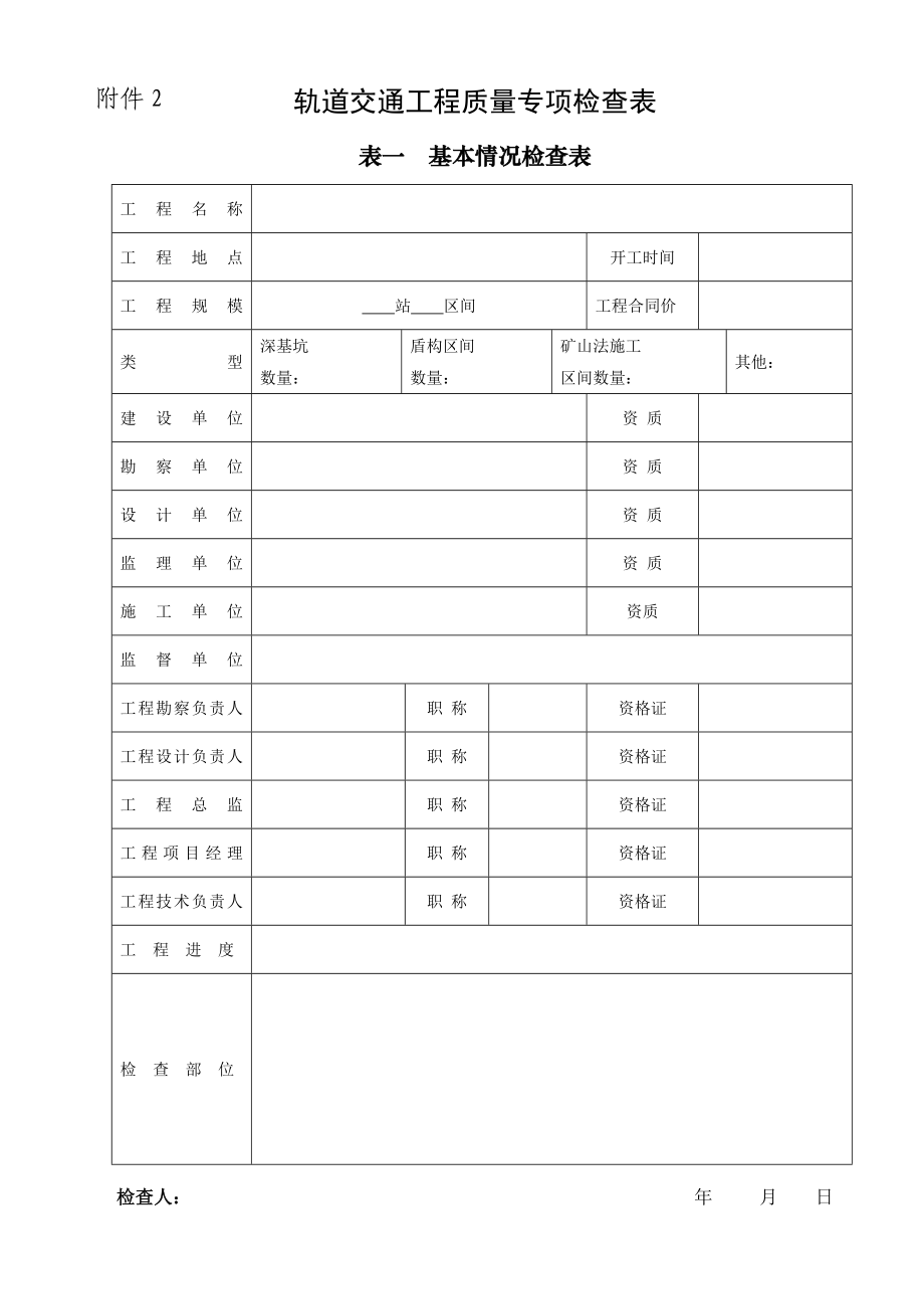 轨道交通工程质量专项检查表.doc_第1页