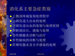 中医内科学a研究生消化急症讲座文档资料.ppt