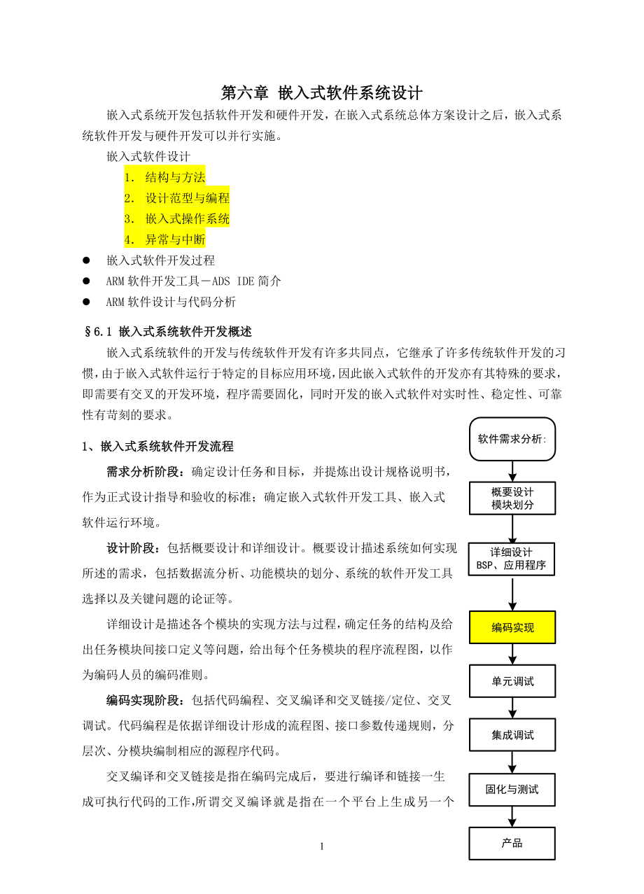 [计算机硬件及网络]第六章 嵌入式软件系统设计.doc_第1页