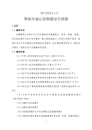 [解决方案]煤矿有限责任公司应急预案修改.doc