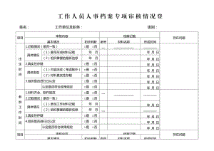 工作人员人事档案专项审核情况登记表.doc