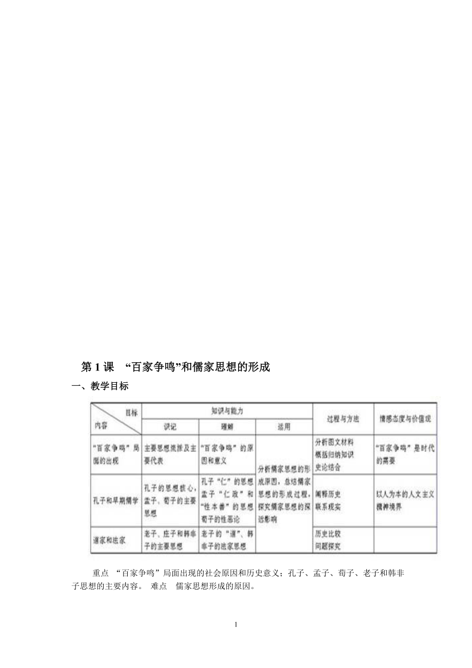 4百家争鸣”和儒家思想的形成教学文档.doc_第1页