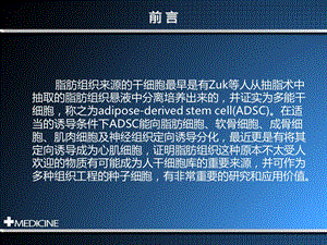 最新脂肪来源干细胞ADSC 之生物学特性、分离、应用前景课件PPT文档.ppt