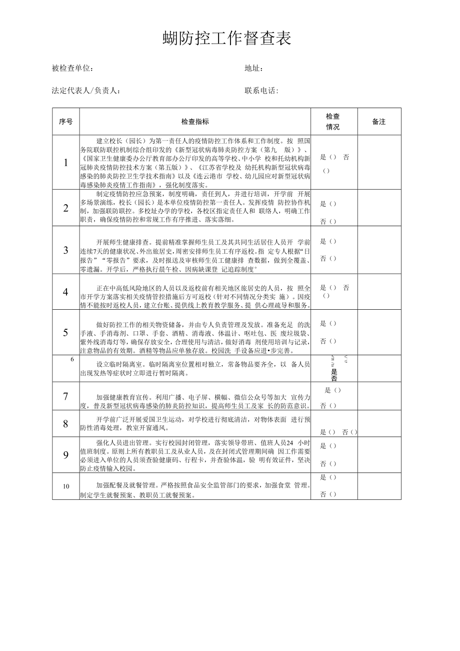 2022秋季开学疫情防控检查项目及用表.docx_第3页