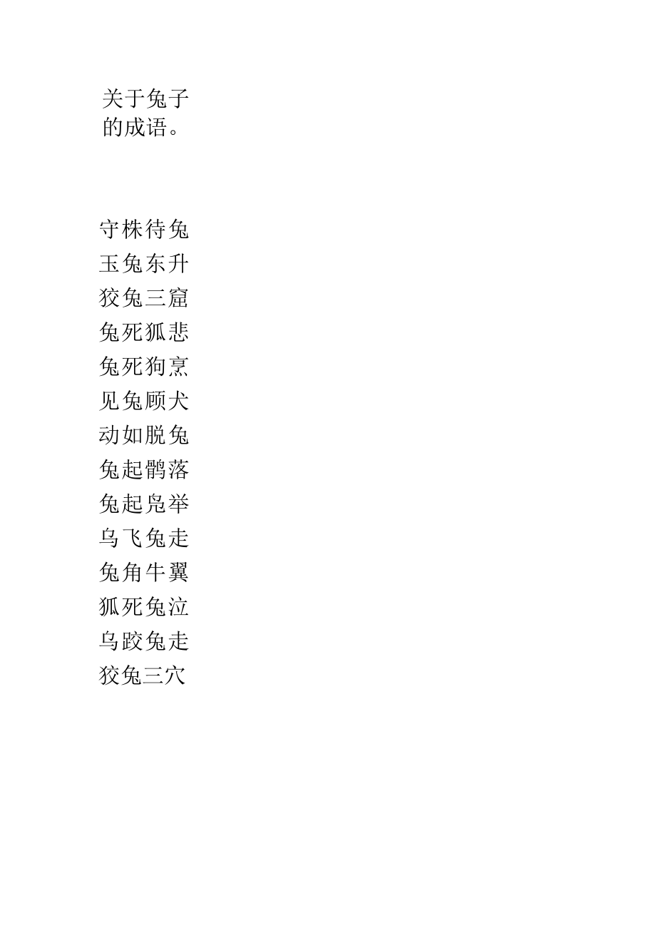 关于兔子的成语.docx_第1页