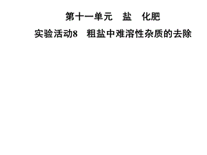 九年级化学人教版下册课件：第十一单元实验活动8　粗盐中难溶性杂质的去除(共27张PPT).ppt