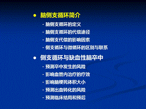 最新缺血性脑卒中的新视点侧支循环课件PPT文档.ppt