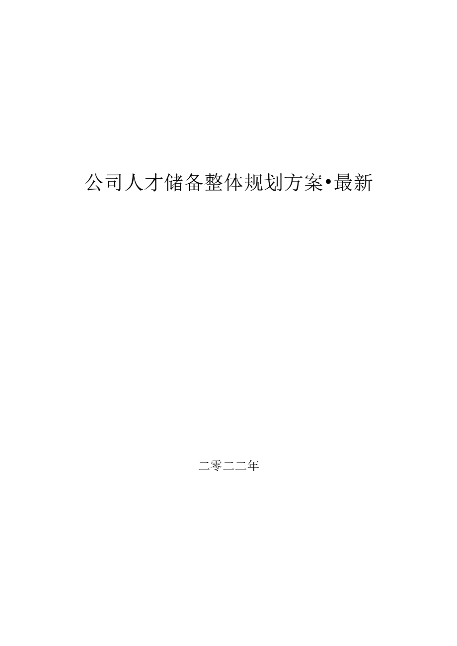 公司人才储整体规划方案.docx_第1页