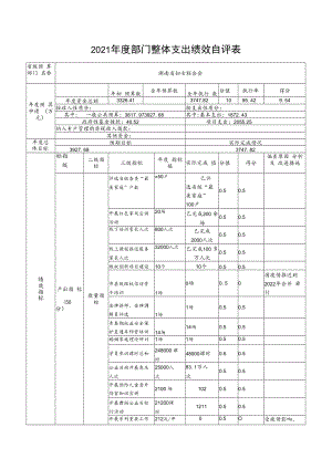 2021年度部门整体支出绩效自评表.docx