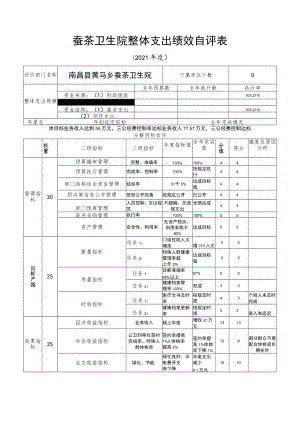 蚕茶卫生院整体支出绩效自评表.docx