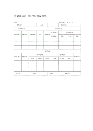 仓储部规范化管理限额发料单.docx