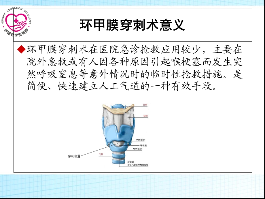 最新急救护理课件习题及的答案04第四章 常用急救技术 第3节 环甲膜穿刺术切开术PPT文档.ppt_第2页