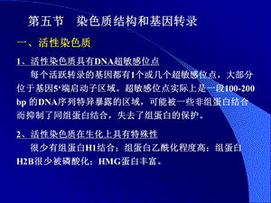 第五节染色质结构和基因转录名师编辑PPT课件.ppt